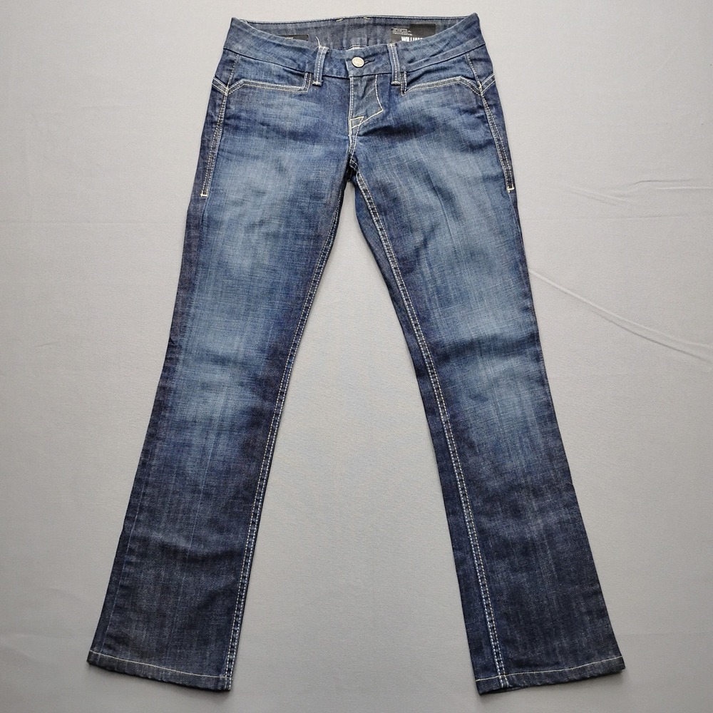 William Rast Savoy Straight Leg Jeans Dark Wash Blue Low Rise Size 27